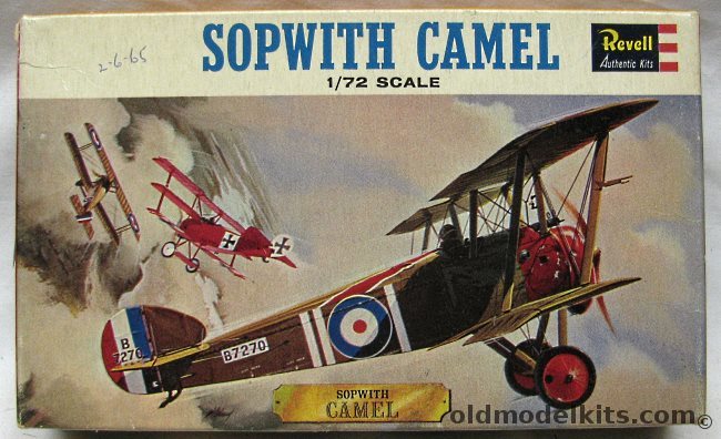 Revell 1/72 Sopwith Camel, H628-50 plastic model kit